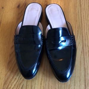 J. Crew Academy Loafer Mules, Size 9, Black